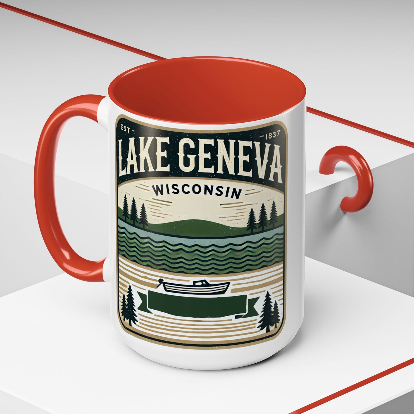 Vintage Lake Geneva Accent Coffee Mug