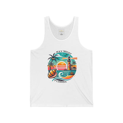 Vibrant Key West Unisex Jersey Tank