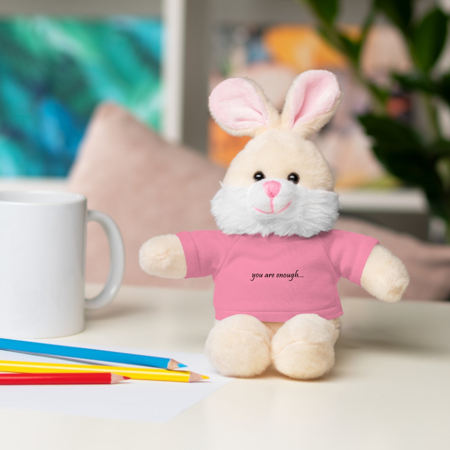 You Are Enough - Mental Health Awareness Stuffed Animals with Tee