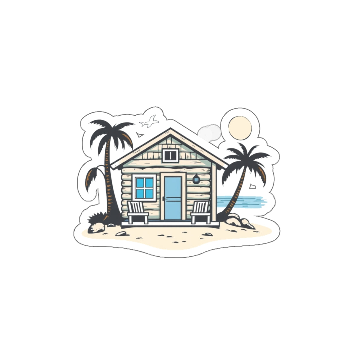 Beach Cabin Kiss-Cut Sticker #1