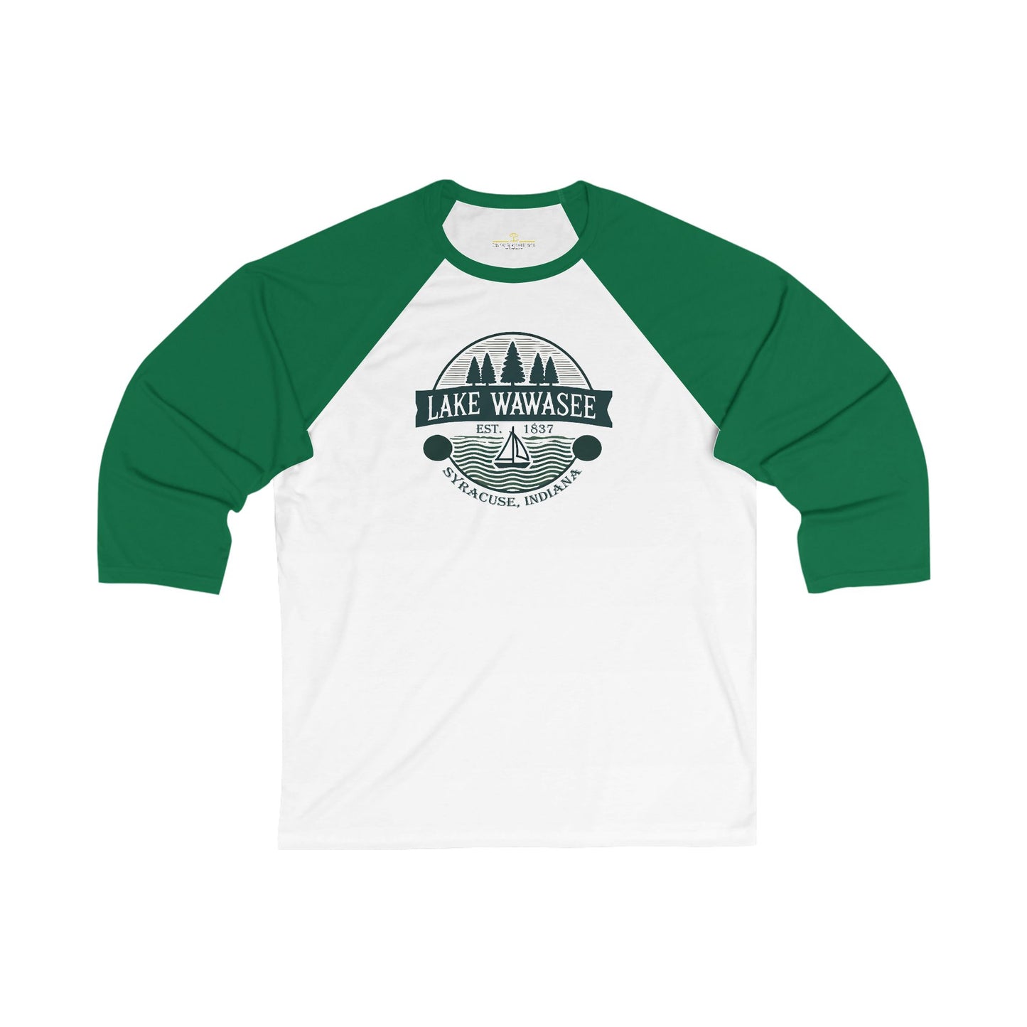 Vintage Lake Wawasee Men's 3/4 Sleeve Baseball Tee