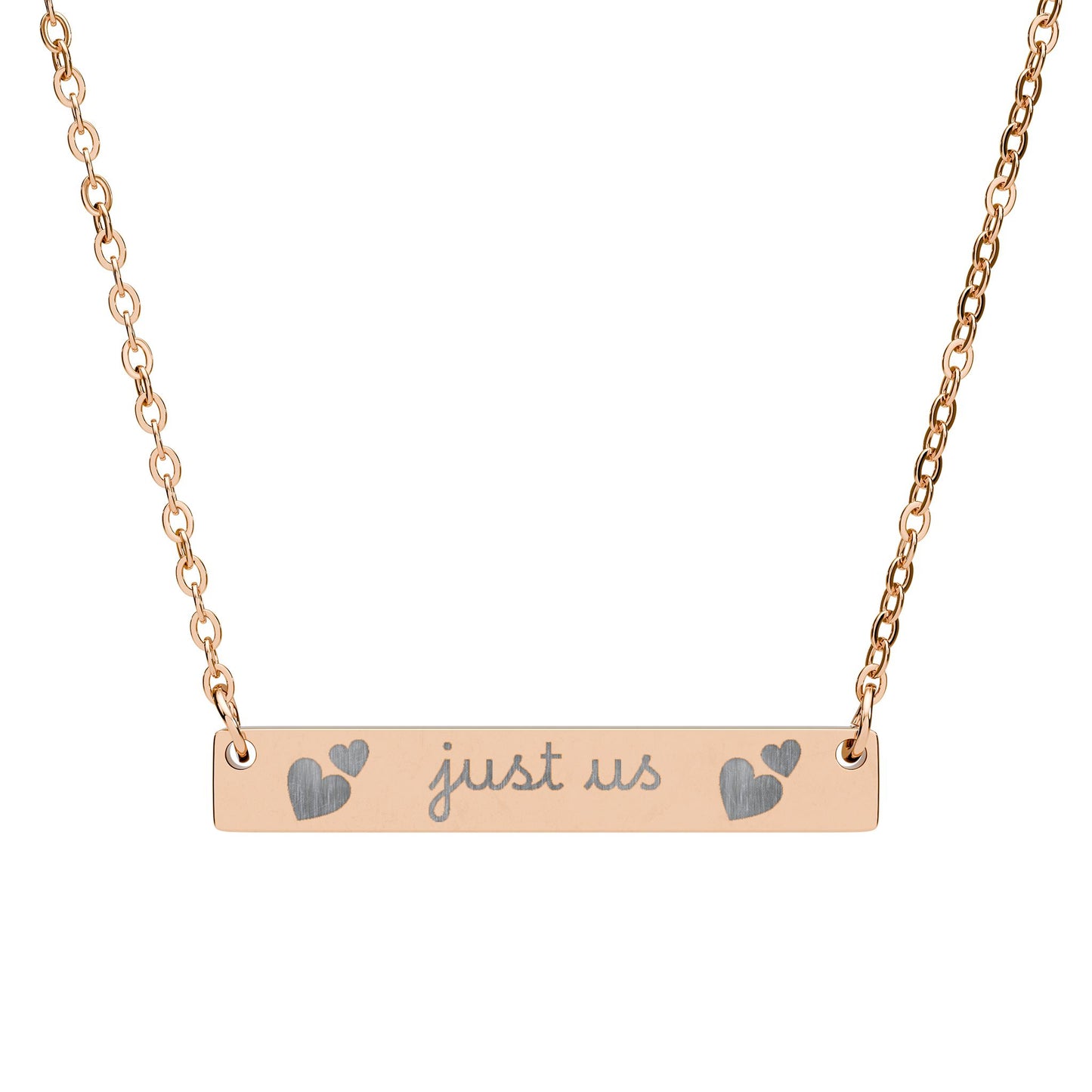Just Us — Engraved Bar Necklace