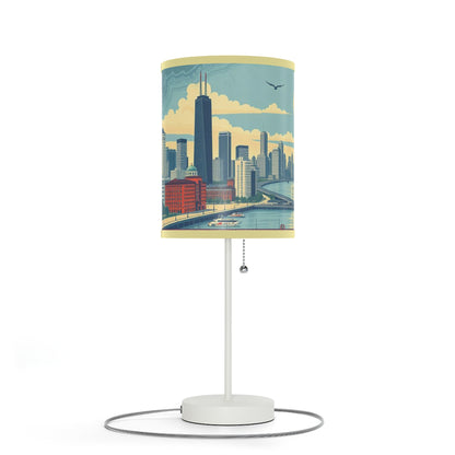 Retro Chicago Skyline Lamp on a Stand