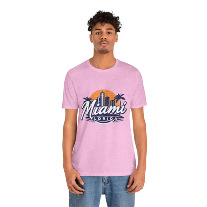 Retro Miami Unisex Jersey Short Sleeve Tee