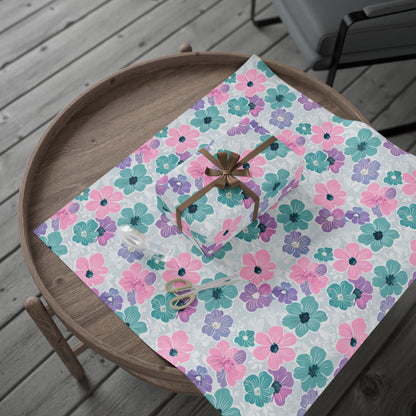 Pastel Floral Print Wrapping Paper