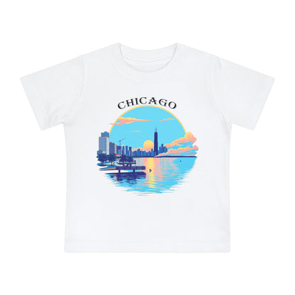 Retro Chicago Unisex Baby Short Sleeve T-Shirt