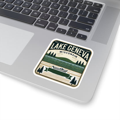 Vintage Lake Geneva Kiss-Cut Sticker