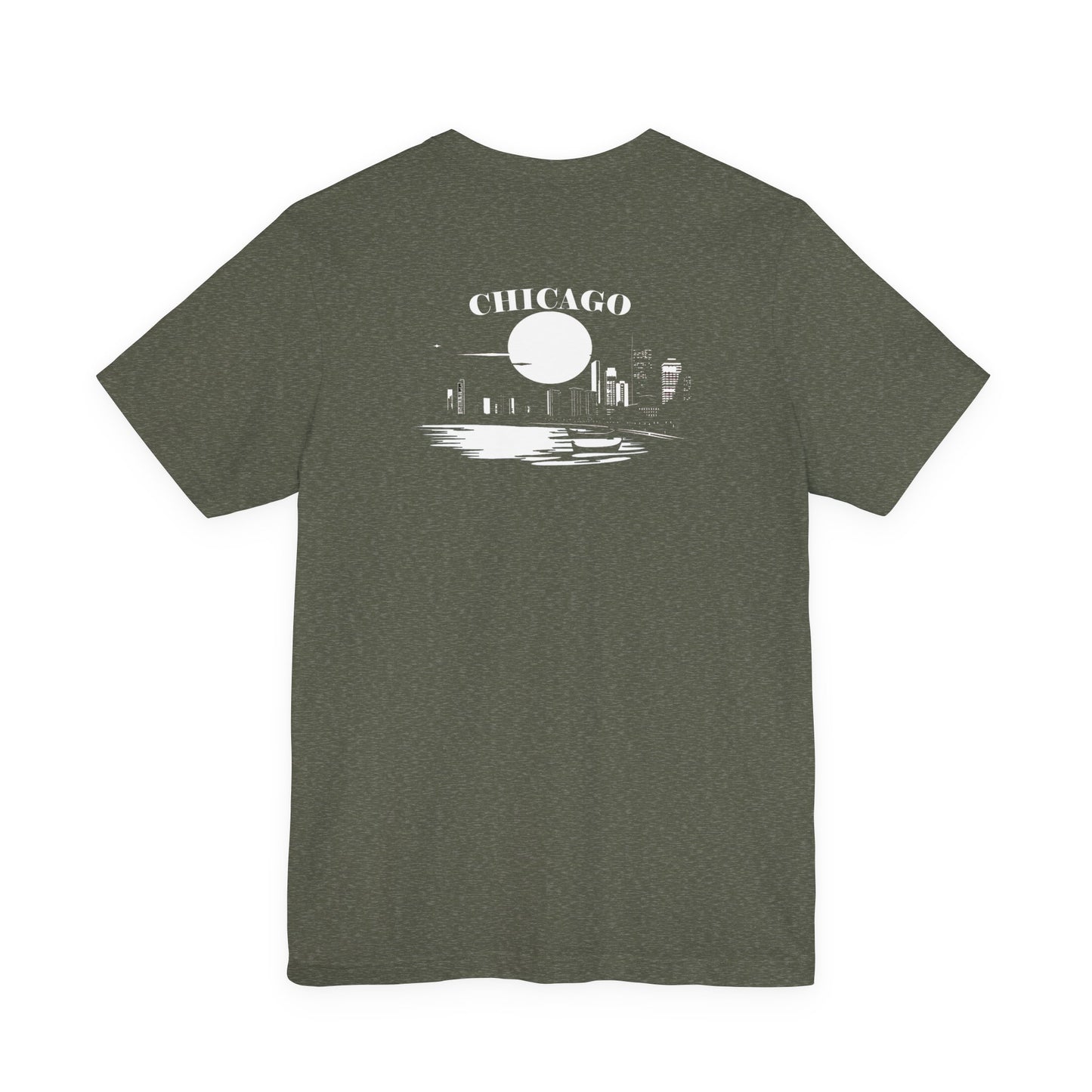 Mystery Noir Chicago Skyline Sunset Unisex Jersey Short Sleeve Tee
