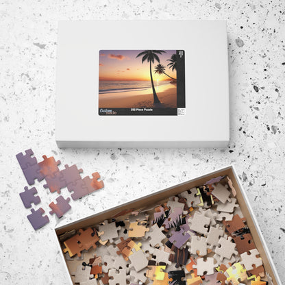 Tropical Beach at Sunset Jigsaw Puzzle