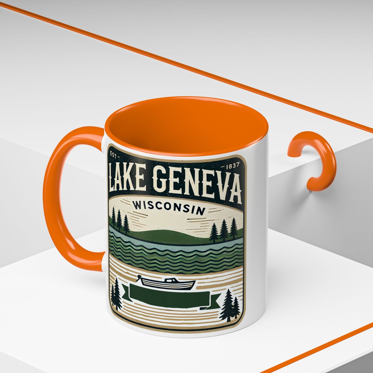 Vintage Lake Geneva Accent Coffee Mug