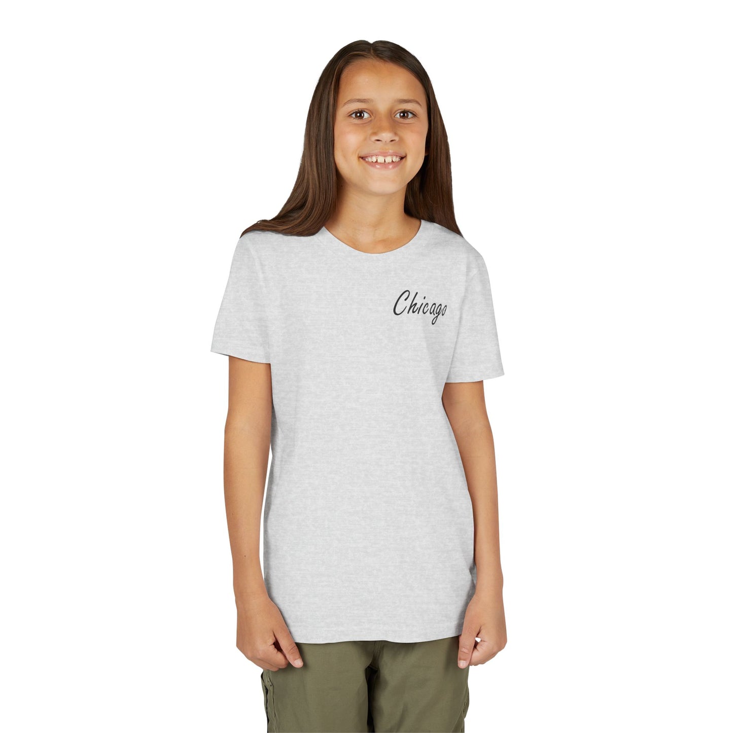 Elegant Chicago Skyline Unisex Youth Short Sleeve Tee