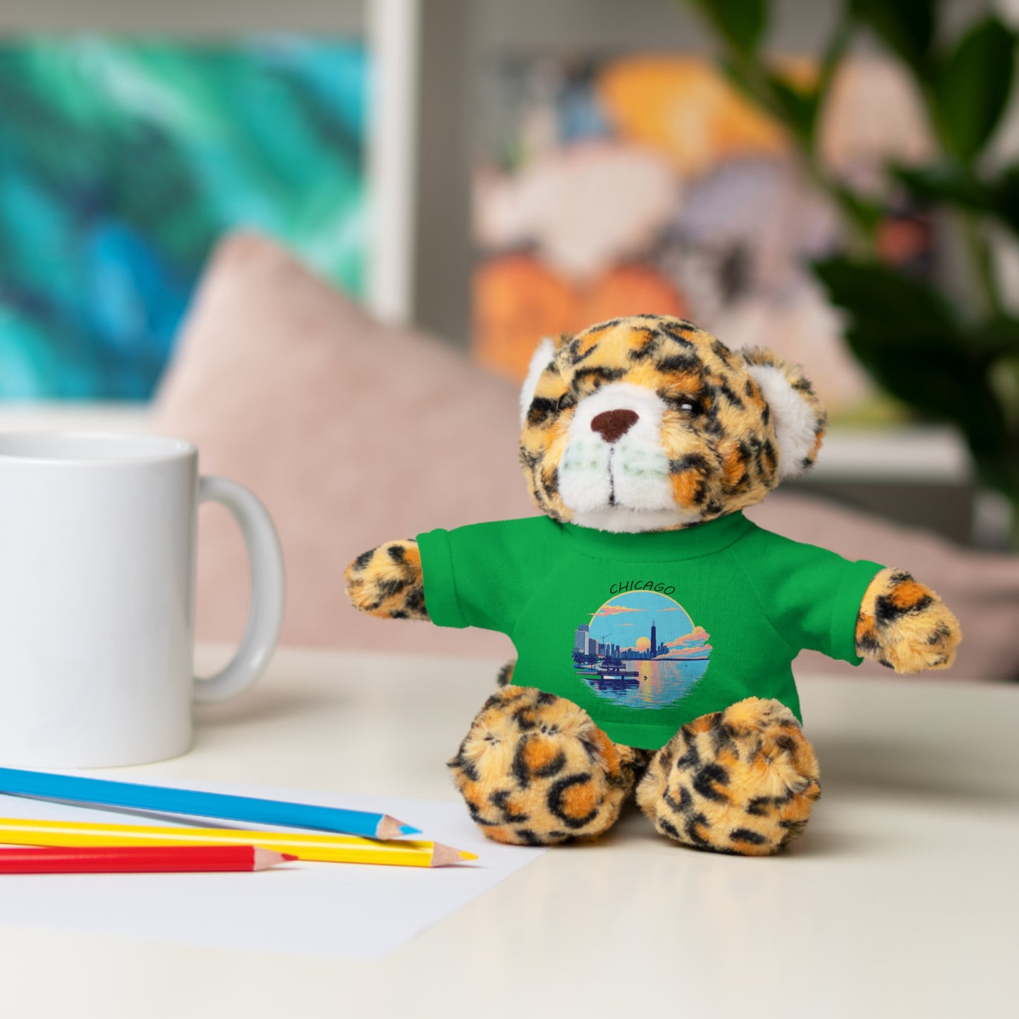 Retro Chicago Sunset Stuffed Animals with Tee