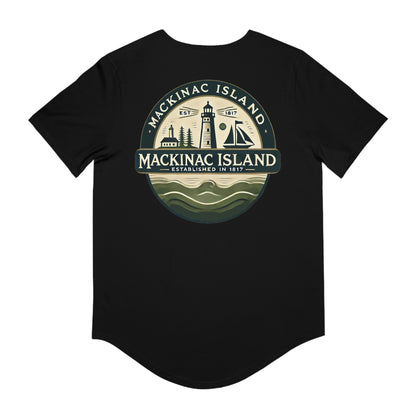 Vintage Mackinac Island Men's Jersey Curved Hem Tee