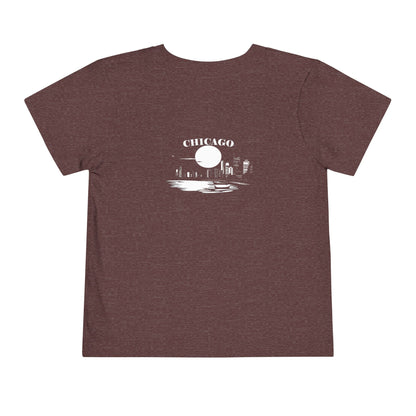 Mystery Noir Chicago Skyline Sunset Unisex Toddler Short Sleeve Tee