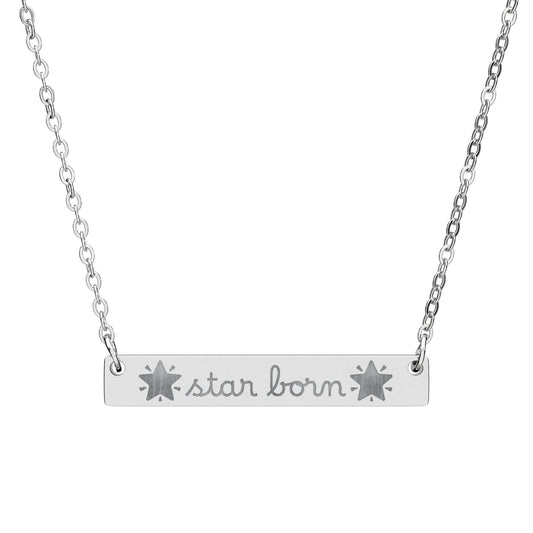 Star Born — Engraved Bar Necklace