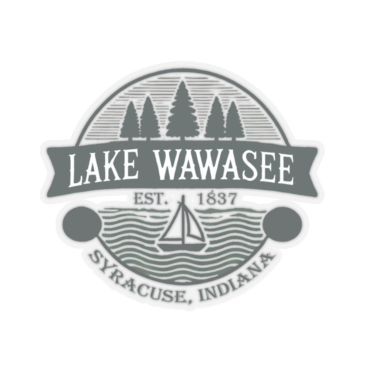 Vintage Lake Wawasee Kiss-Cut Sticker