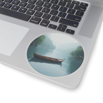 Boat on the Lake Kiss-Cut Sticker