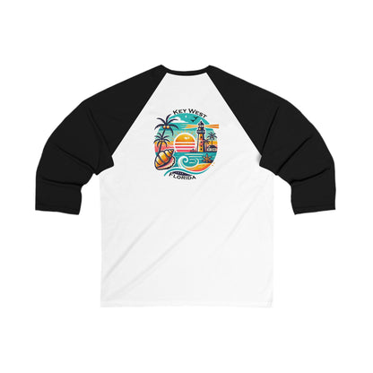 Vibrant Key West Men's 3/4 Sleeve Baseball Tee
