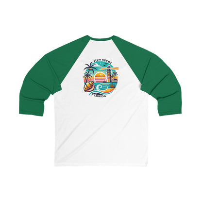Vibrant Key West Men's 3/4 Sleeve Baseball Tee