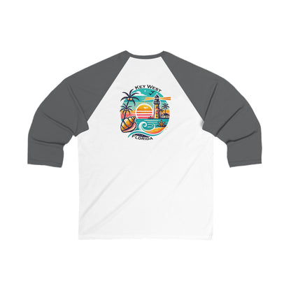 Vibrant Key West Men's 3/4 Sleeve Baseball Tee