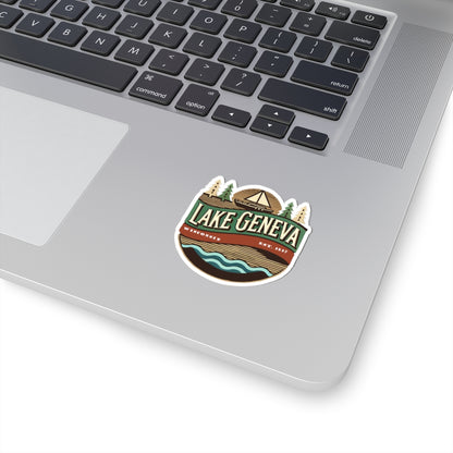 Retro Lake Geneva Kiss-Cut Sticker