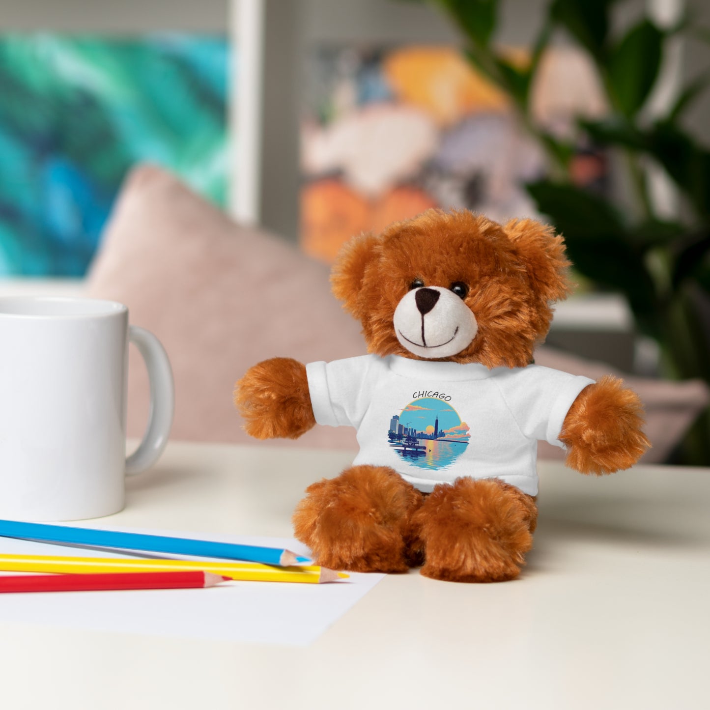 Retro Chicago Sunset Stuffed Animals with Tee