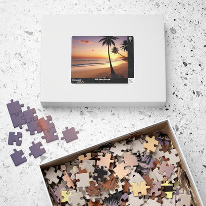 Tropical Beach at Sunset Jigsaw Puzzle