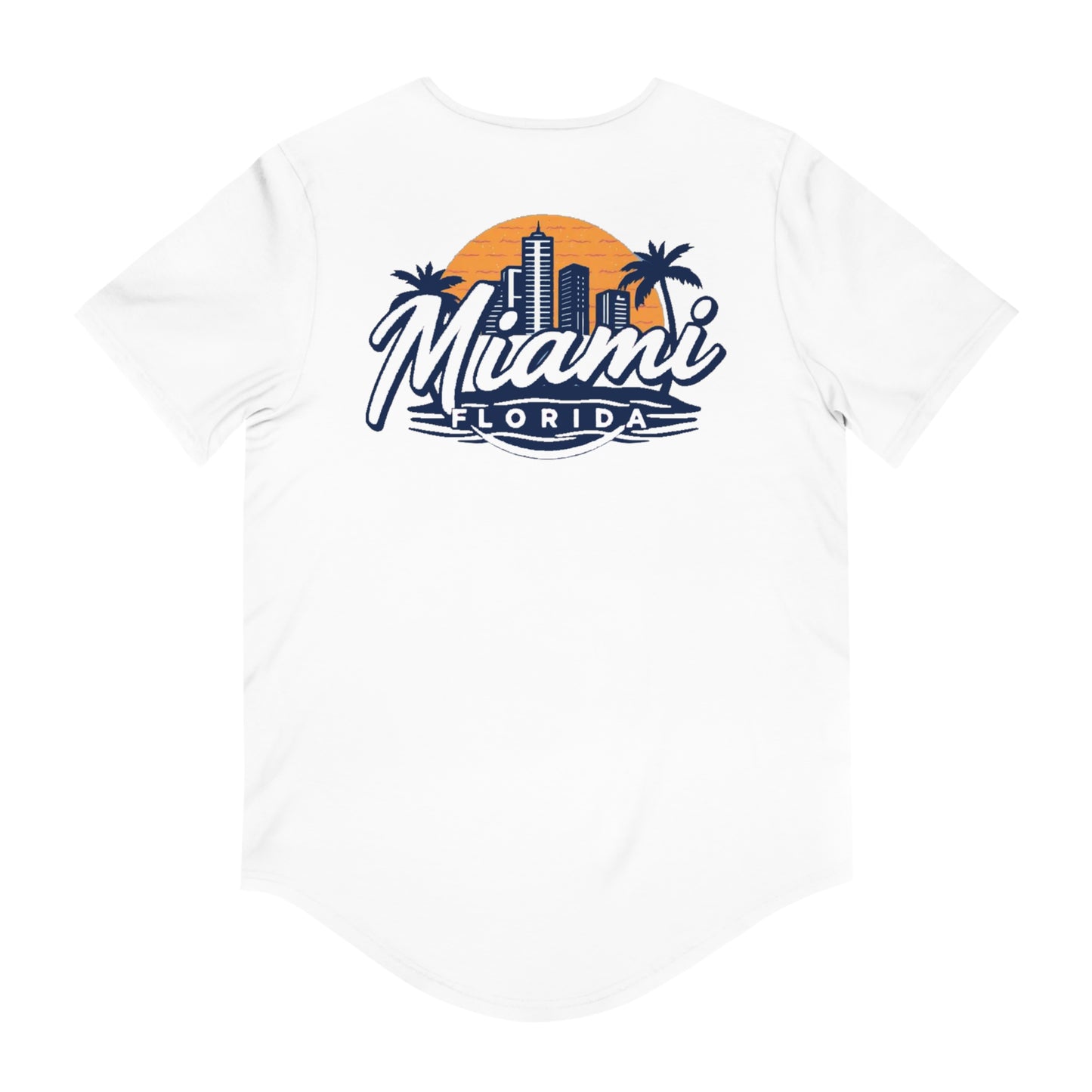 Retro Miami Men's Jersey Curved Hem Tee