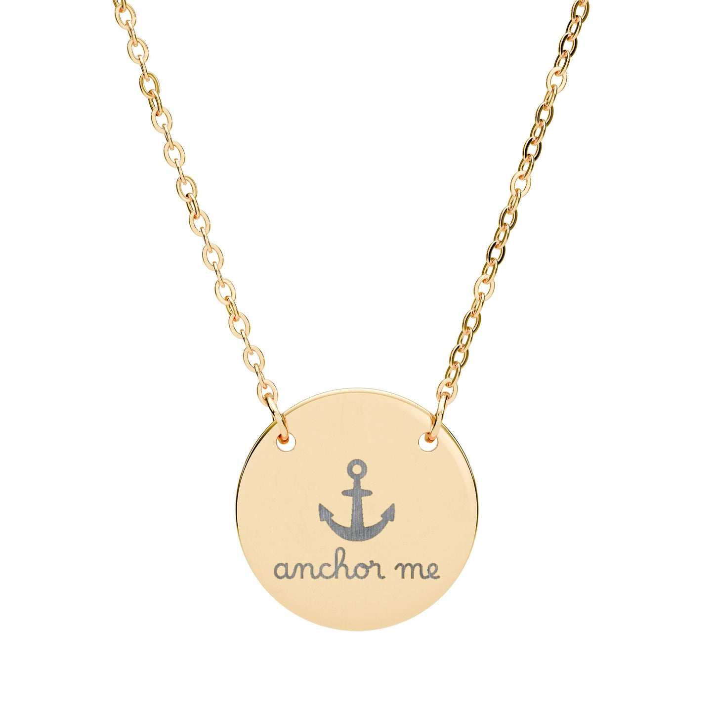 Anchor Me — Engraved Circle Necklace