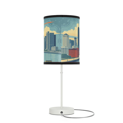 Retro Chicago Skyline Lamp on a Stand