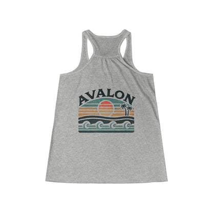 Retro Avalon Sunset Women's Flowy Racerback Tank