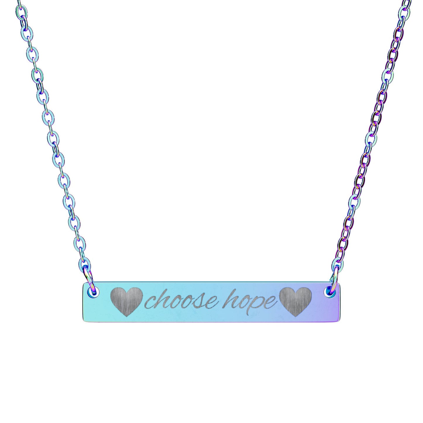 Choose Hope — Engraved Bar Necklace