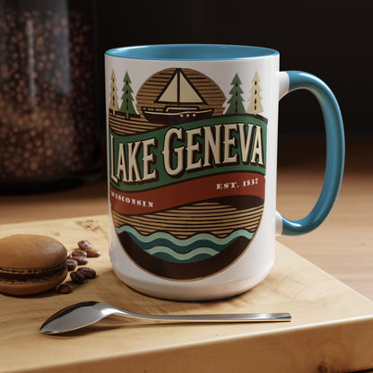 Retro Lake Geneva Accent Coffee Mug