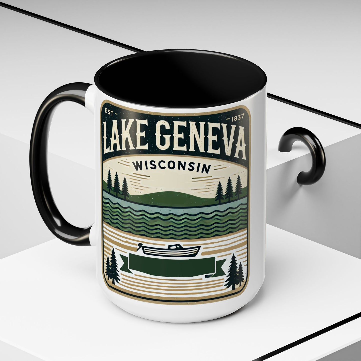 Vintage Lake Geneva Accent Coffee Mug