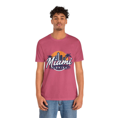 Retro Miami Unisex Jersey Short Sleeve Tee