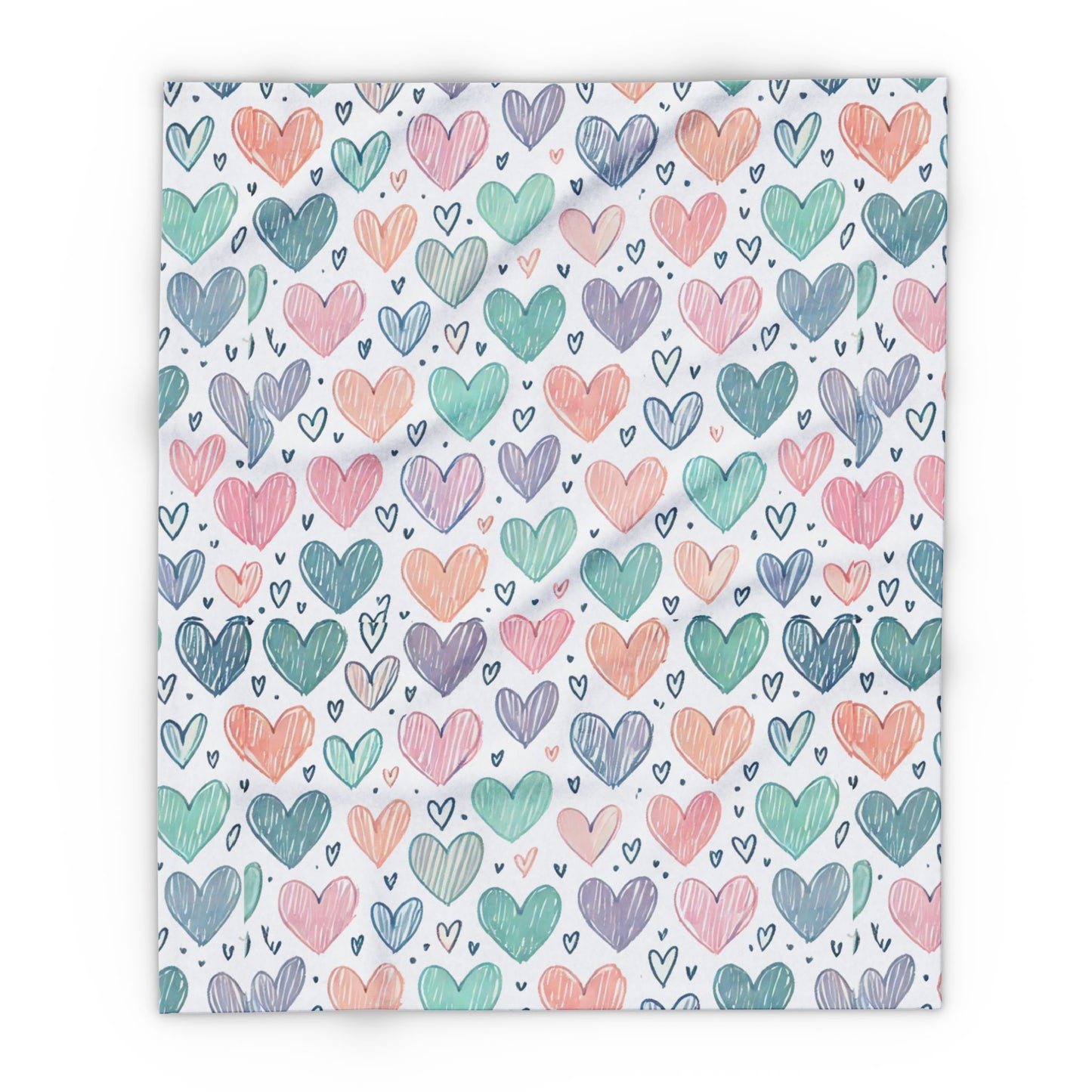 Pastel Hearts Arctic Fleece Blanket