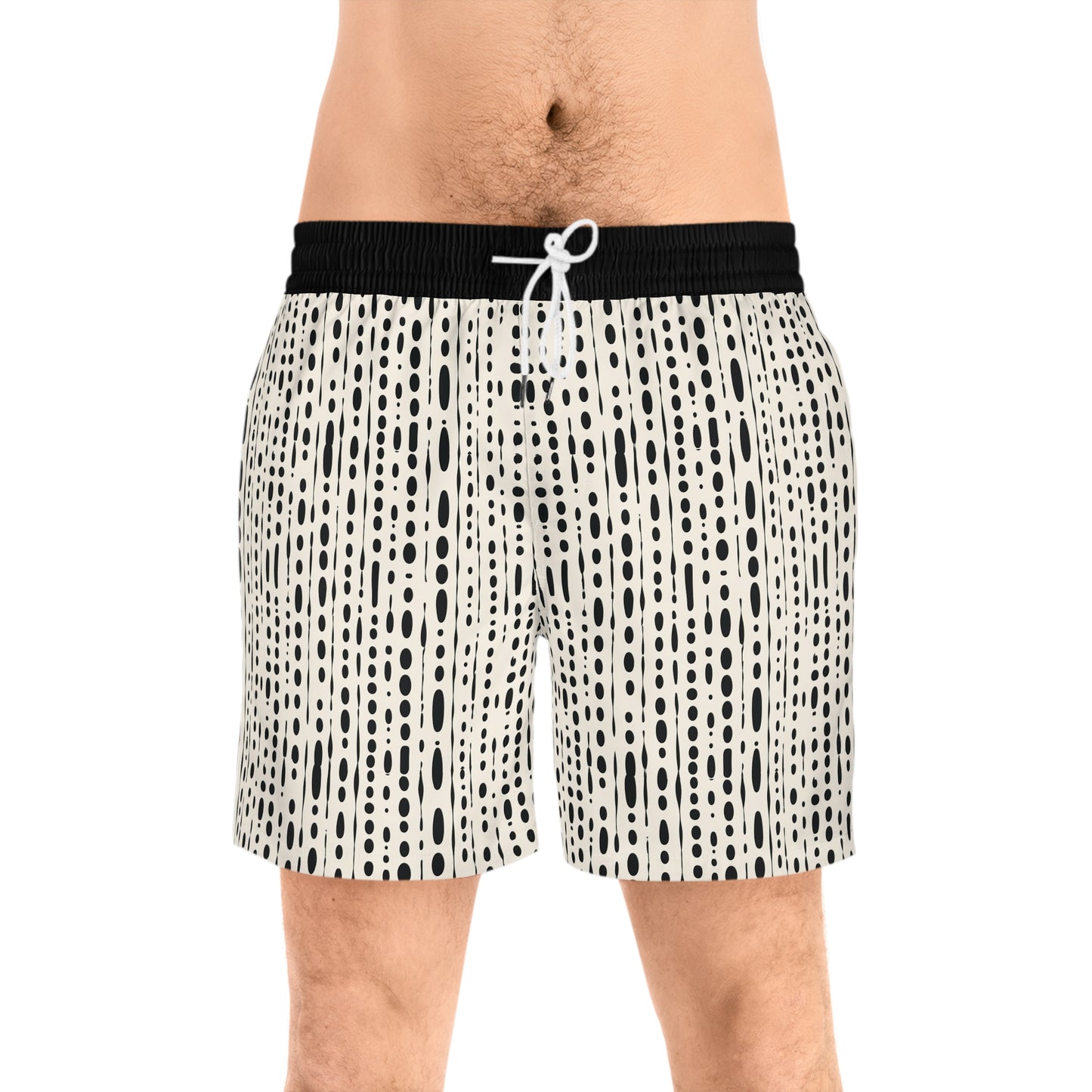 Black Ink Blot Men's Mid-Length Swim Shorts