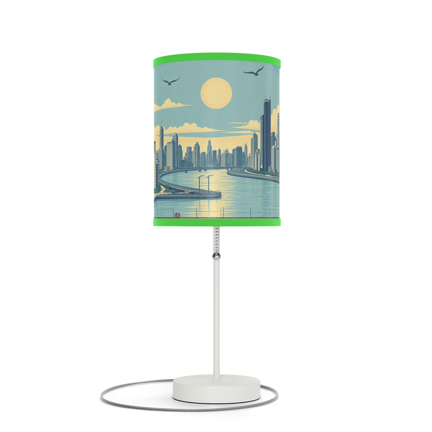 Retro Chicago Skyline Lamp on a Stand