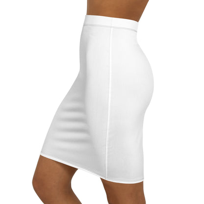 White Mid-Waist Pencil Skirt