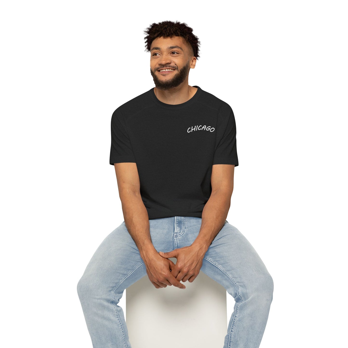 Retro Chicago Sunset Men's Raglan T-Shirt