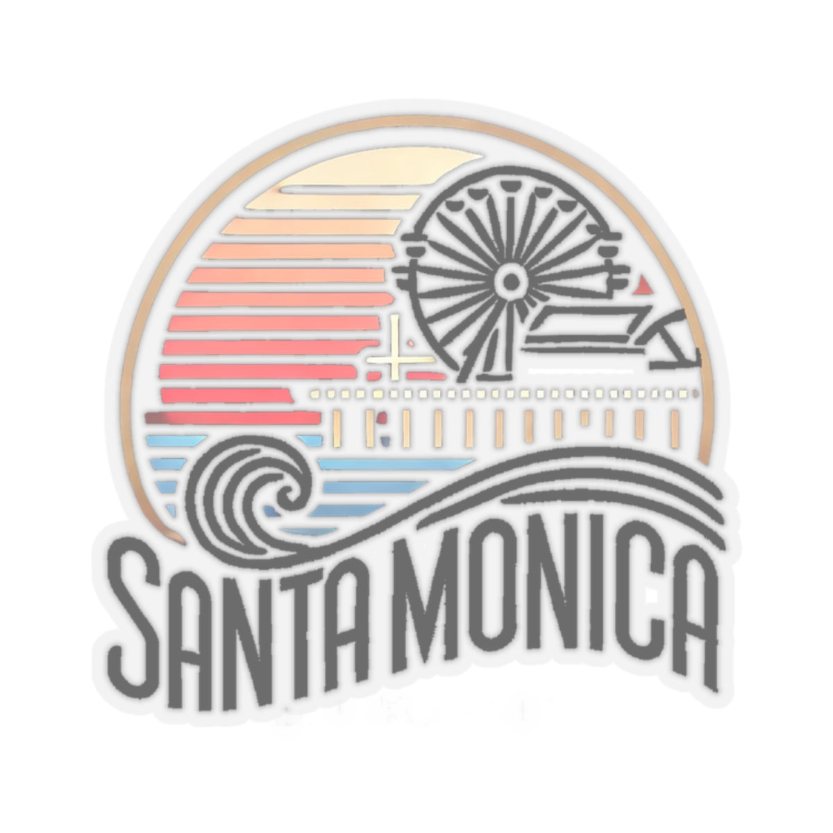 Vibrant Santa Monica Kiss-Cut Sticker