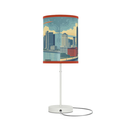 Retro Chicago Skyline Lamp on a Stand