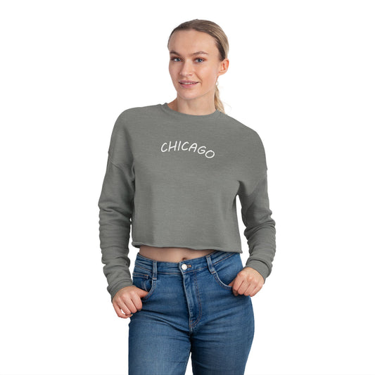 Retro Chicago Sunset Women's Cropped Sweatshirt
