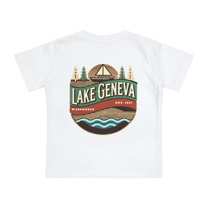Retro Lake Geneva Unisex Baby Short Sleeve T-Shirt