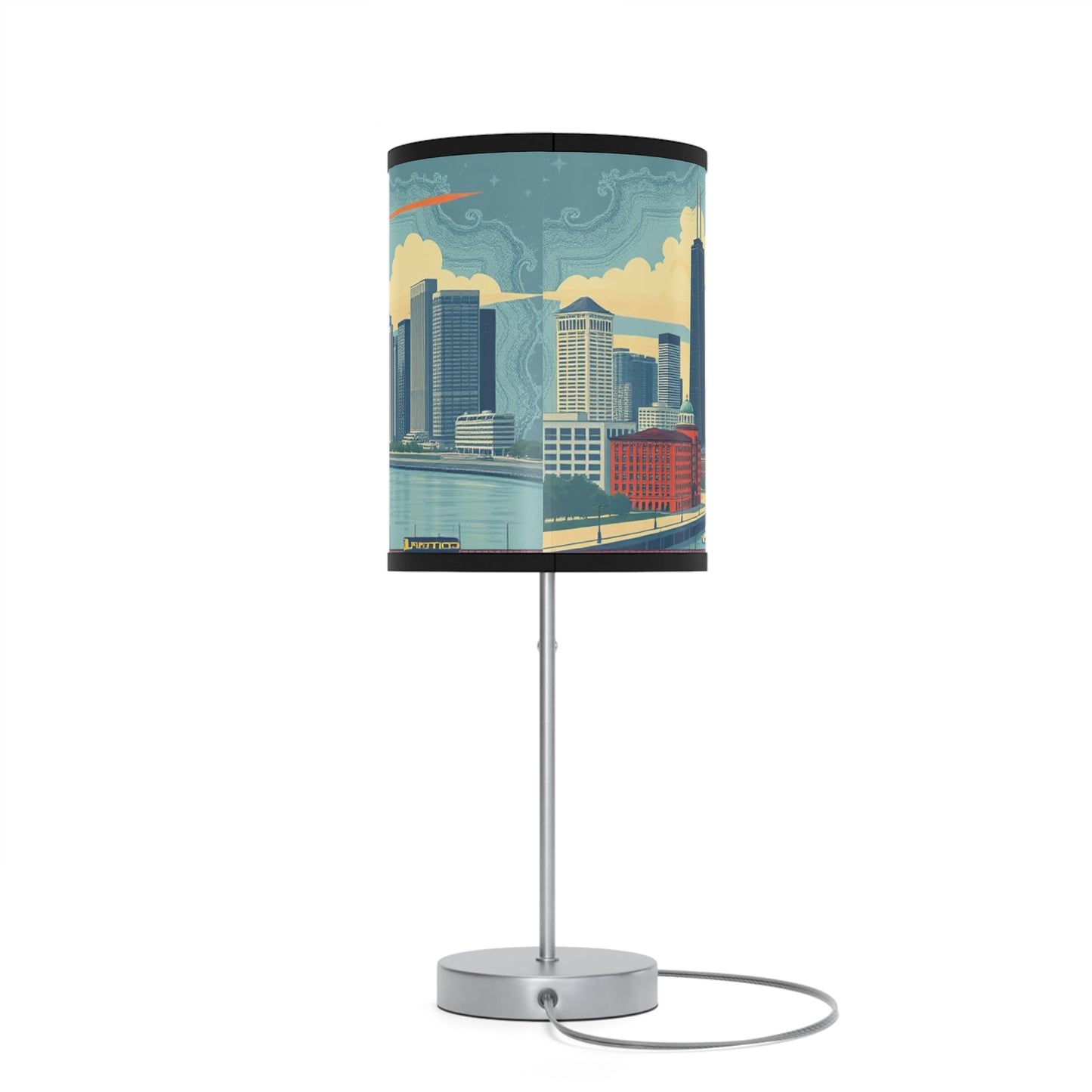 Retro Chicago Skyline Lamp on a Stand