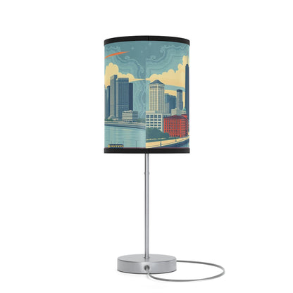 Retro Chicago Skyline Lamp on a Stand
