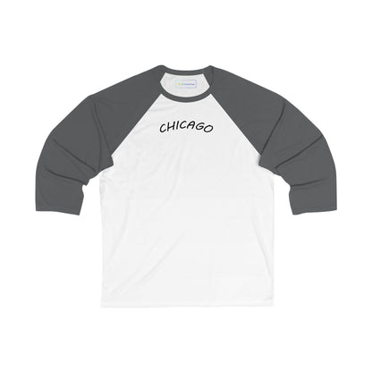 Retro Chicago Sunset Men's 3/4 Sleeve Baseball Tee