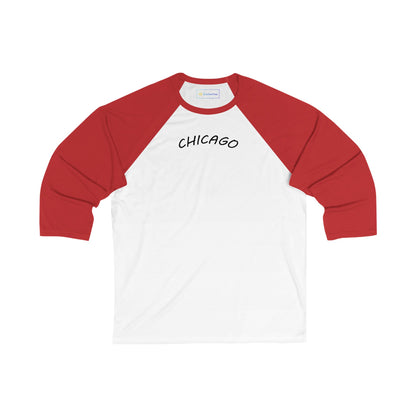 Retro Chicago Sunset Men's 3/4 Sleeve Baseball Tee