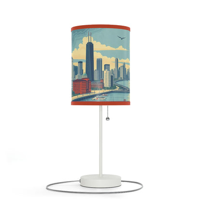Retro Chicago Skyline Lamp on a Stand