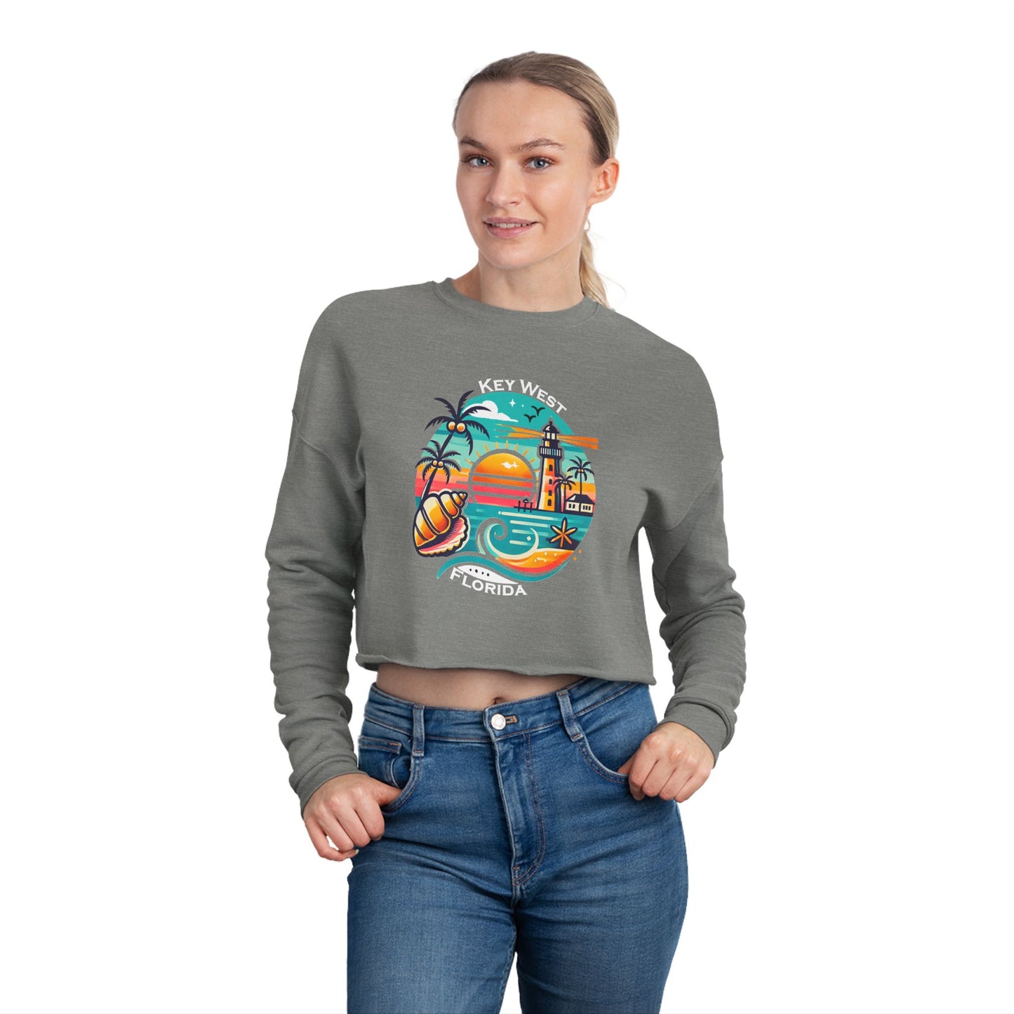 Vibrant Key West Women's Cropped Sweatshirt